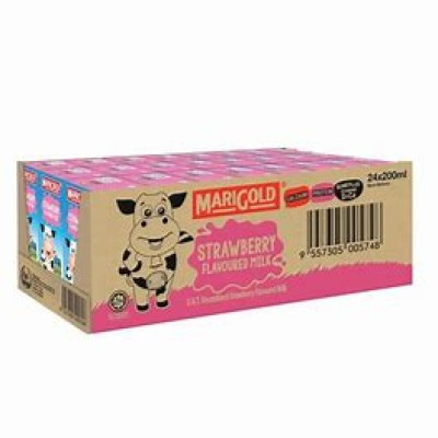 MARIGOLD UHT Milk 200ml - Strawberry (1CTN X 24UNIT X 200ML)