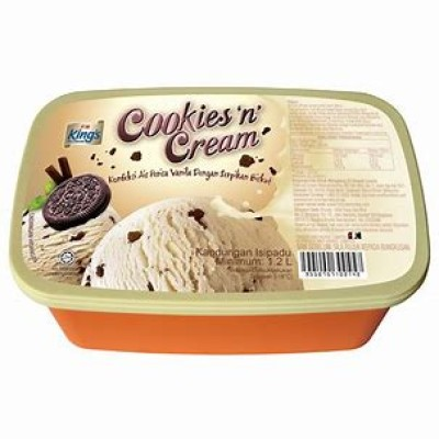 KING'S REGULAR COOKIES N CREAM 1.2L (1CTN X 6UNIT X 1.2L)